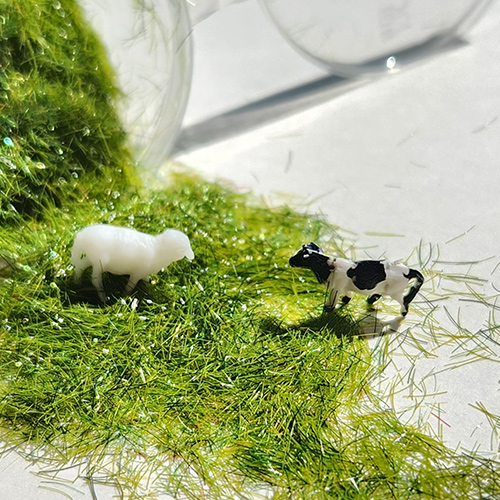 3D 미니어처 젖소,양 / 잔디 표현재